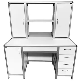 стол лабораторный островной med 11.004al с надстройкой (белый)