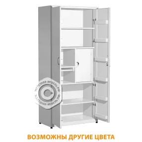 шкаф металлический для медикаментов с сейфом шдм (белый)