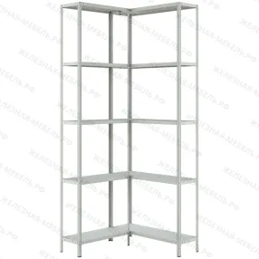 стеллаж угловой ms strong 2550х1000х1000 (5 уровней глубиной 300 мм)