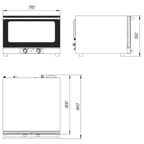 печь конвекционная пк-4-400/600 (6,35 квт.)