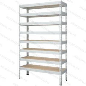 стеллаж титан мс-т 3000х1550х635 (8 ярусов, настил фанера)