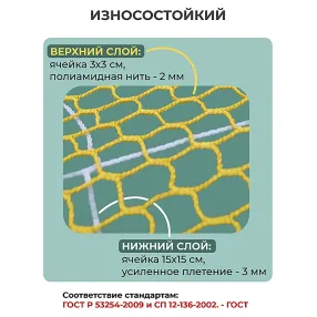 сетка защитно-улавливающая безузловая 3,5х6 м (двойная)