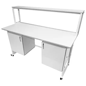 стол лабораторный с надстройкой слн 16.014 (белый)