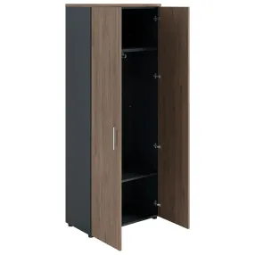 шкаф nw 2080l гардеробный закрытый темный орех/антрацит