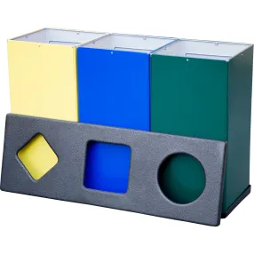 урна для раздельного сбора мусора 3х80 литров, арт. титан трио