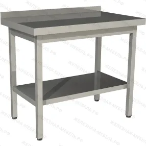 стол производственный с бортом со сплошной полкой сп-13/6-бп