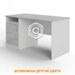 стол рабочий срт-11 (1200х600х750) с тумбой (корпус лдсп белый, столешница лдсп дуб канадский)