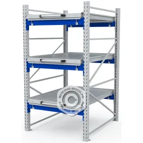 стеллаж с выкатными платформами s-heavy 1000/900 (3 яруса хранения)