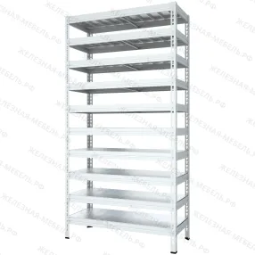 стеллаж титан мс-т 3000х1550х635 (10 ярусов, настил оцинк. металл)