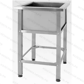 ванна моечная вмсн 700 «norma inox» 1 м/о 600х600х350 (полка с отв. борт; ножка проф. тр. 40х40)