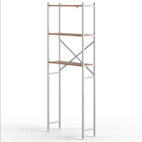 стеллаж для ванной комнаты gutta 1800х690х250 (3 полки) каркас белый, настил эвок