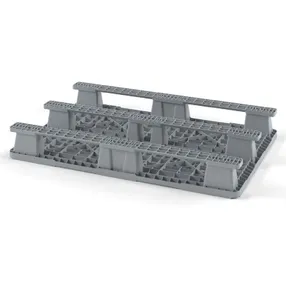 легкий перфорированный пластиковый поддон с тремя полозьями 1200х800 арт. 02.102.91.с71 q