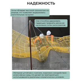 сетка защитно-улавливающая безузловая 3,5х6 м (двойная)