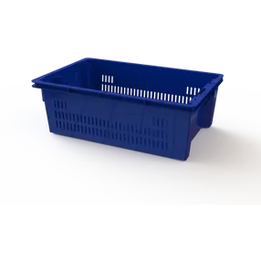 ящик универсальный пищевой конусный перфорированные стенки, сплошное дно (600х400х200)