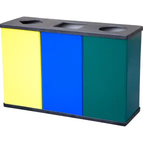 урна для раздельного сбора мусора 3х80 литров, арт. титан трио