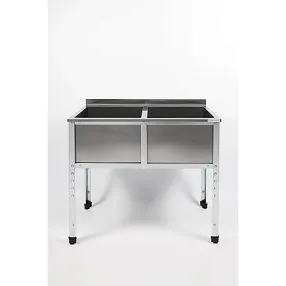 ванна моечная двухсекционная с бортом вмс-2/4-б-эц