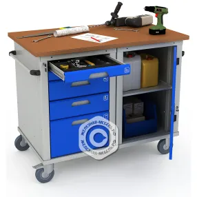 верстак мобильный двухтумбовый woker pro 2501.1200