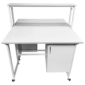 стол лабораторный островной с надстройкой сло 22.008 (белый)