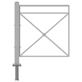 ограждение пешеходное по-1 секция тип 2 укороченная, стойка 80х80 съемная, порошковая окраска