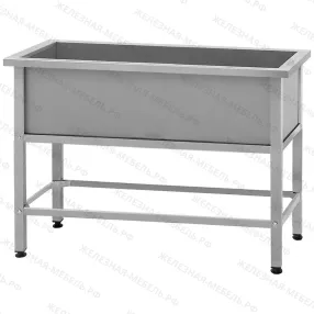 ванна моечная вмсн 1010 «norma ral» 1 м/о 910х430х350 (полка с отв. борт; ножка проф. тр. 40х40)