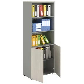 шкаф nw 2080/2 полузакрытый белое дерево/серый