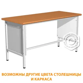 стол для врача рабочий сл-2 (1400х600х750) (постформинг бук, каркас белый)