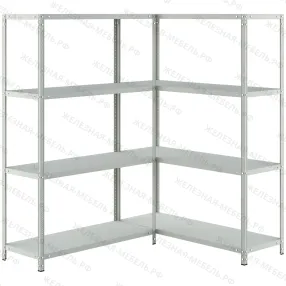 стеллаж угловой ms strong 1600х1400х1200 (4 уровня глубиной 400 мм)