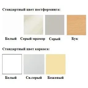 стол для врача рабочий сл-2 (1600х600х750) (постформинг серый, каркас серый)