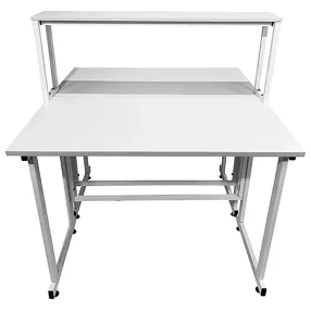 стол лабораторный островной с надстройкой сло 22.007 (белый)