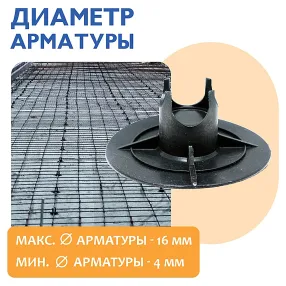 фиксатор арматуры стульчик под сыпучий грунт с литой опорой фс 20, 500 шт