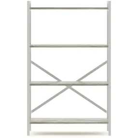 стеллаж gutta 1110х690х340 (4 полки) каркас белый, настил патина