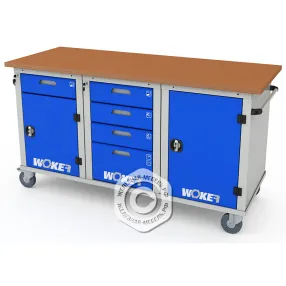 верстак мобильный трехтумбовый woker pro 3241.1800