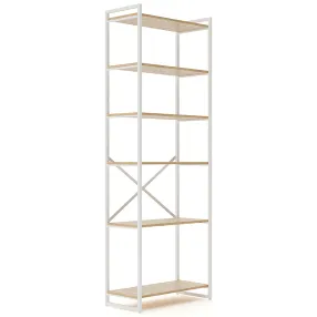 стеллаж gutta 1960х690х340 (6 полок) каркас белый, настил эвок