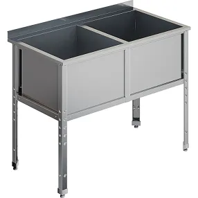 ванна моечная двухсекционная с бортом вмс-2/4-б-эц